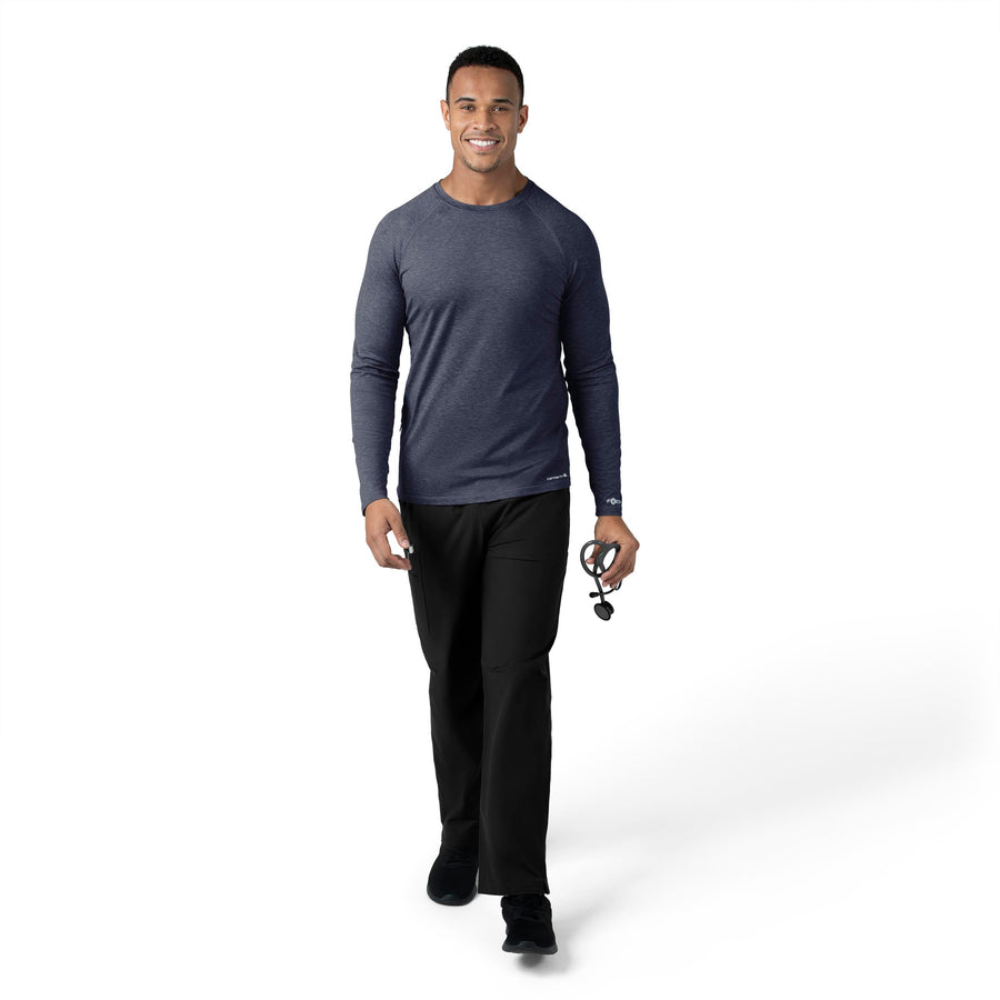 Force Sub-Scrubs Men's Performance Long Sleeve Tee Navy Heather full scrub set