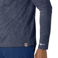 Force Sub-Scrubs Men's Performance Long Sleeve Tee Navy Heather back detail