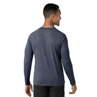 Force Sub-Scrubs Men's Performance Long Sleeve Tee Navy Heather back view