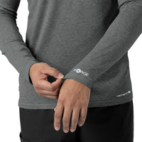 Force Sub-Scrubs Men's Performance Long Sleeve Tee Pewter Heather side detail 2