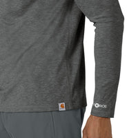 Force Sub-Scrubs Men's Performance Long Sleeve Tee Pewter Heather back detail