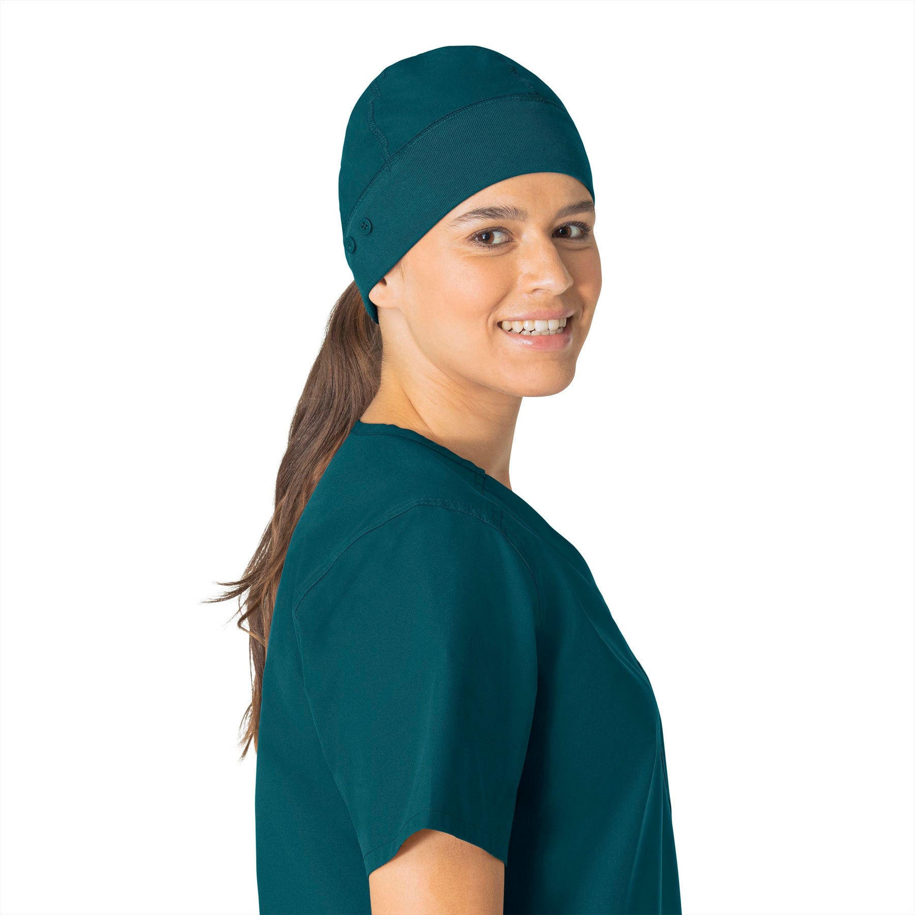 Force Essentials Unisex Beanie Scrub Cap Caribbean Blue front detail