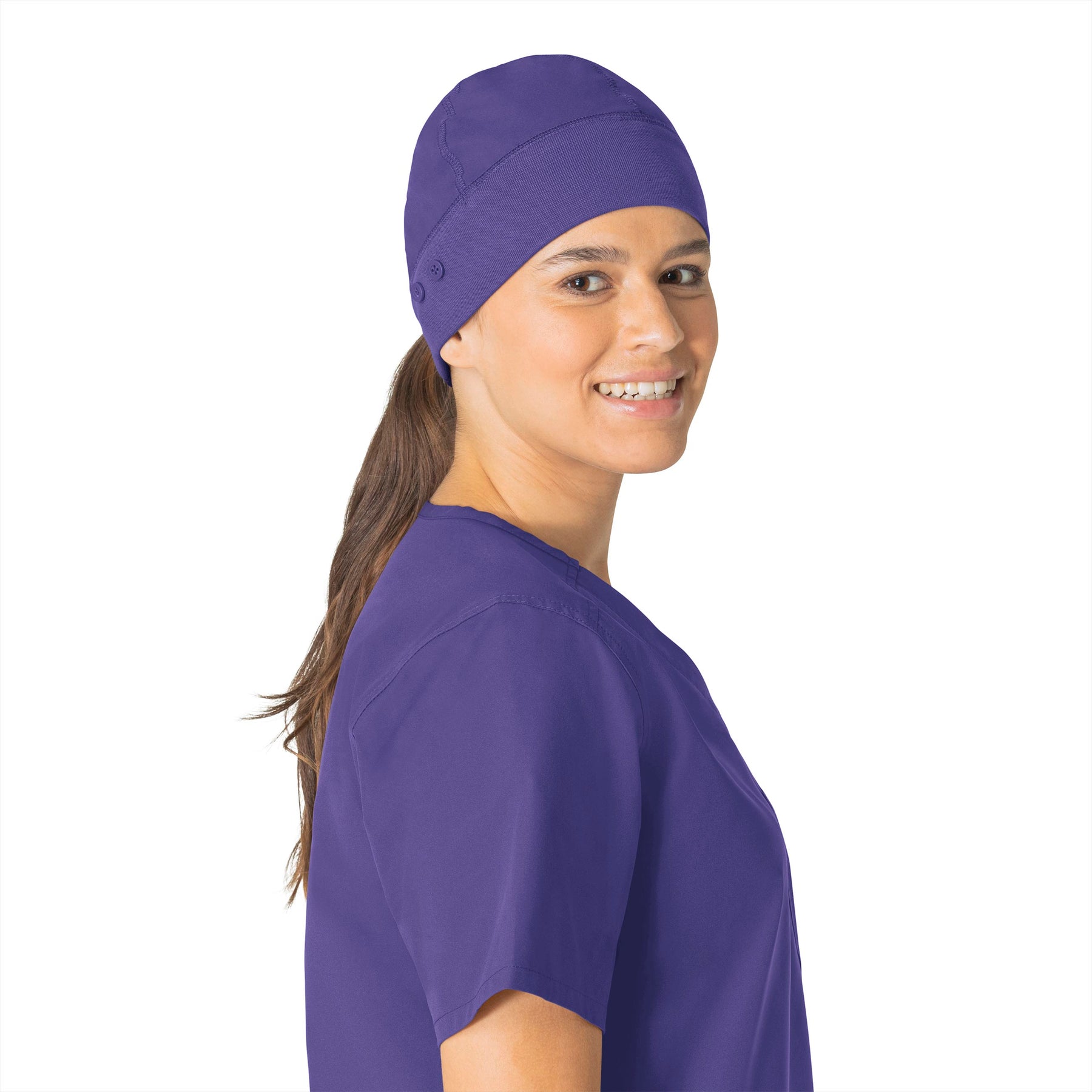 Force Essentials Unisex Beanie Scrub Cap Grape front detail