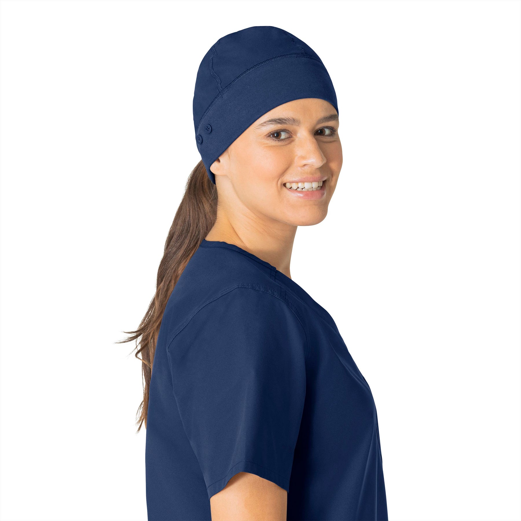 Force Essentials Unisex Beanie Scrub Cap Navy front detail