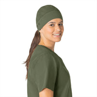 Force Essentials Unisex Beanie Scrub Cap Olive front detail