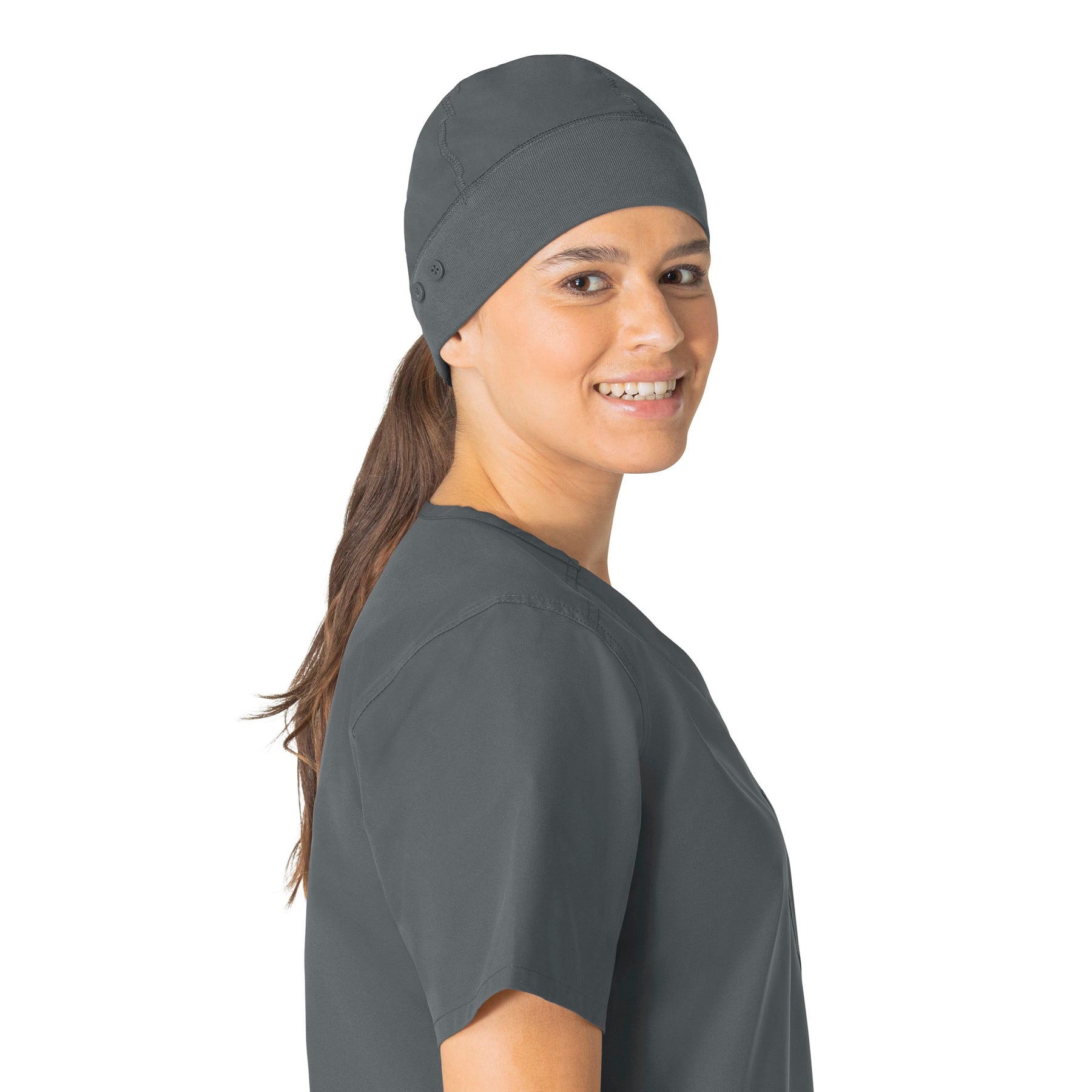 Force Essentials Unisex Beanie Scrub Cap Pewter front detail