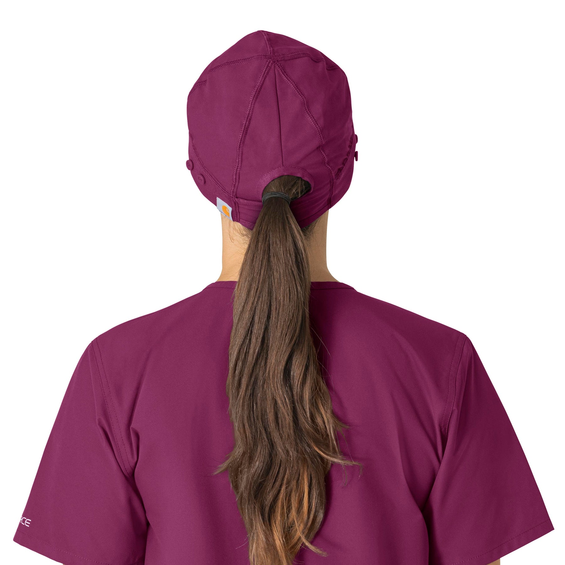Force Essentials Unisex Beanie Scrub Cap Wine back view