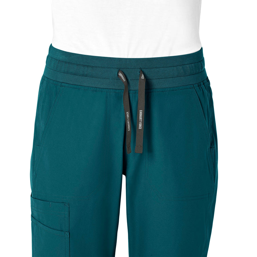 Force Essentials Women's Jogger Scrub Pant Caribbean Blue front detail