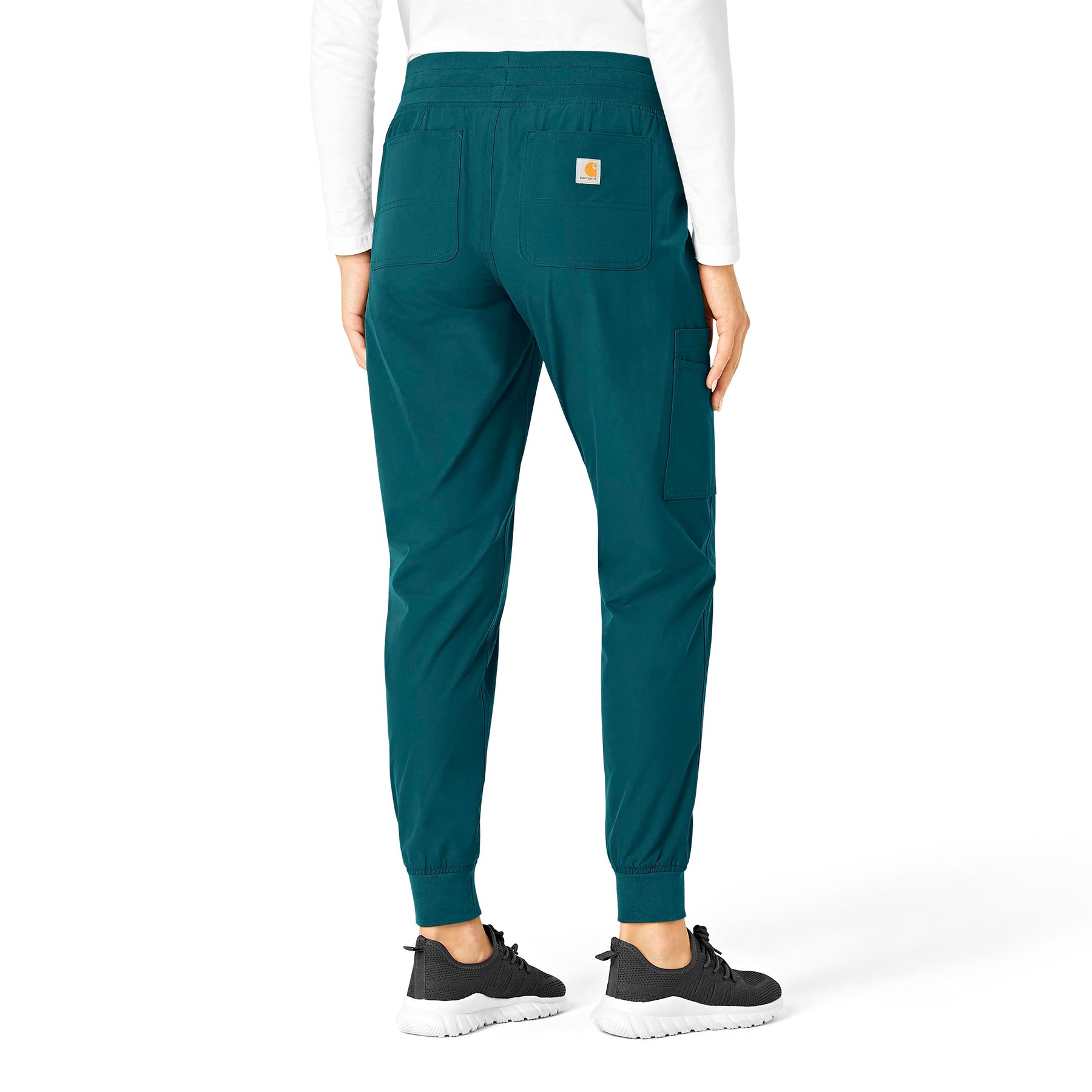 Force Essentials Women's Jogger Scrub Pant Caribbean Blue back view