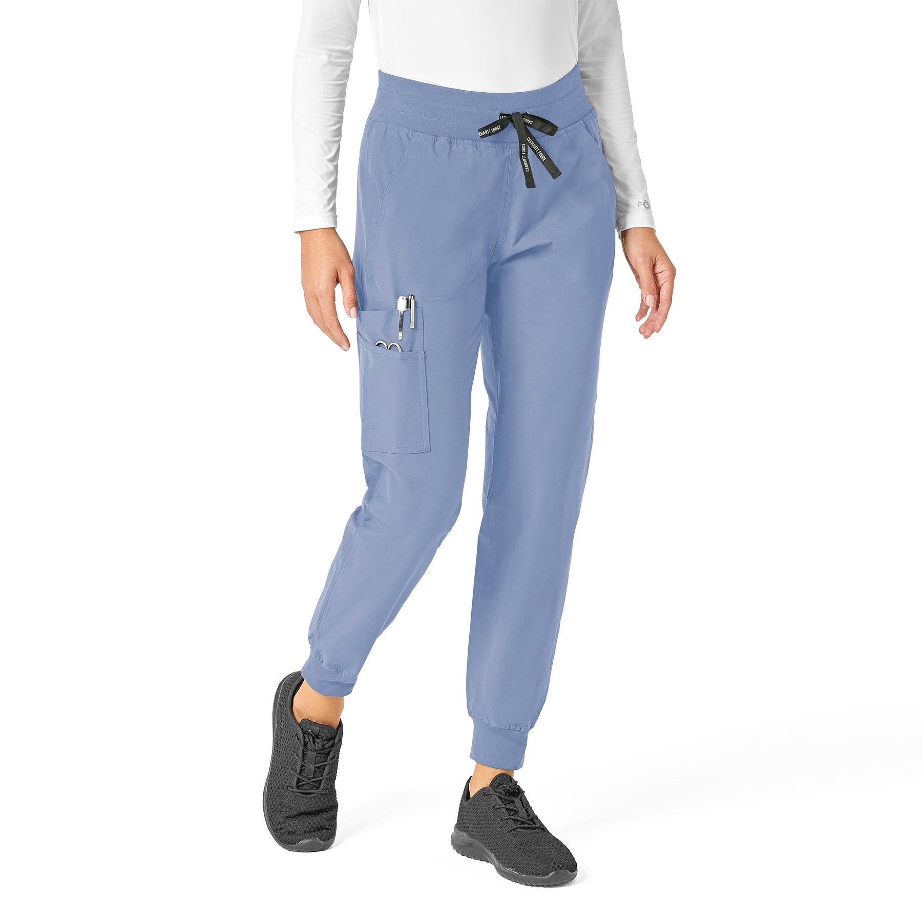Force Essentials Women's Jogger Scrub Pant Ceil Blue side view