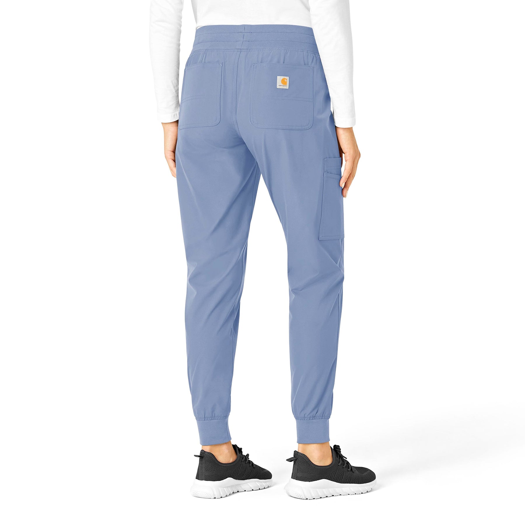 Force Essentials Women's Jogger Scrub Pant Ceil Blue back view