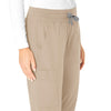 Force Essentials Women's Jogger Scrub Pant Khaki hemline detail