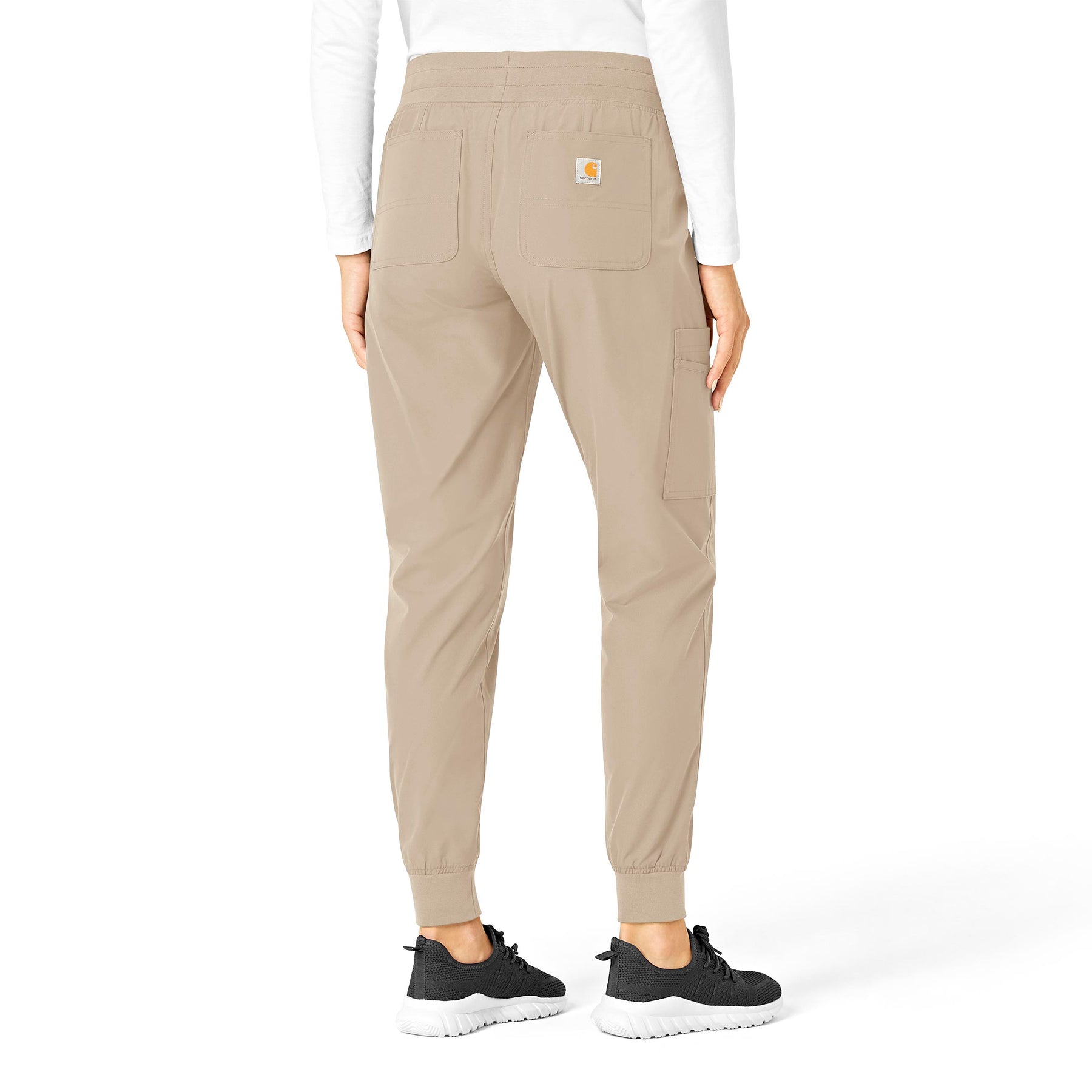 Force Essentials Women's Jogger Scrub Pant Khaki back view