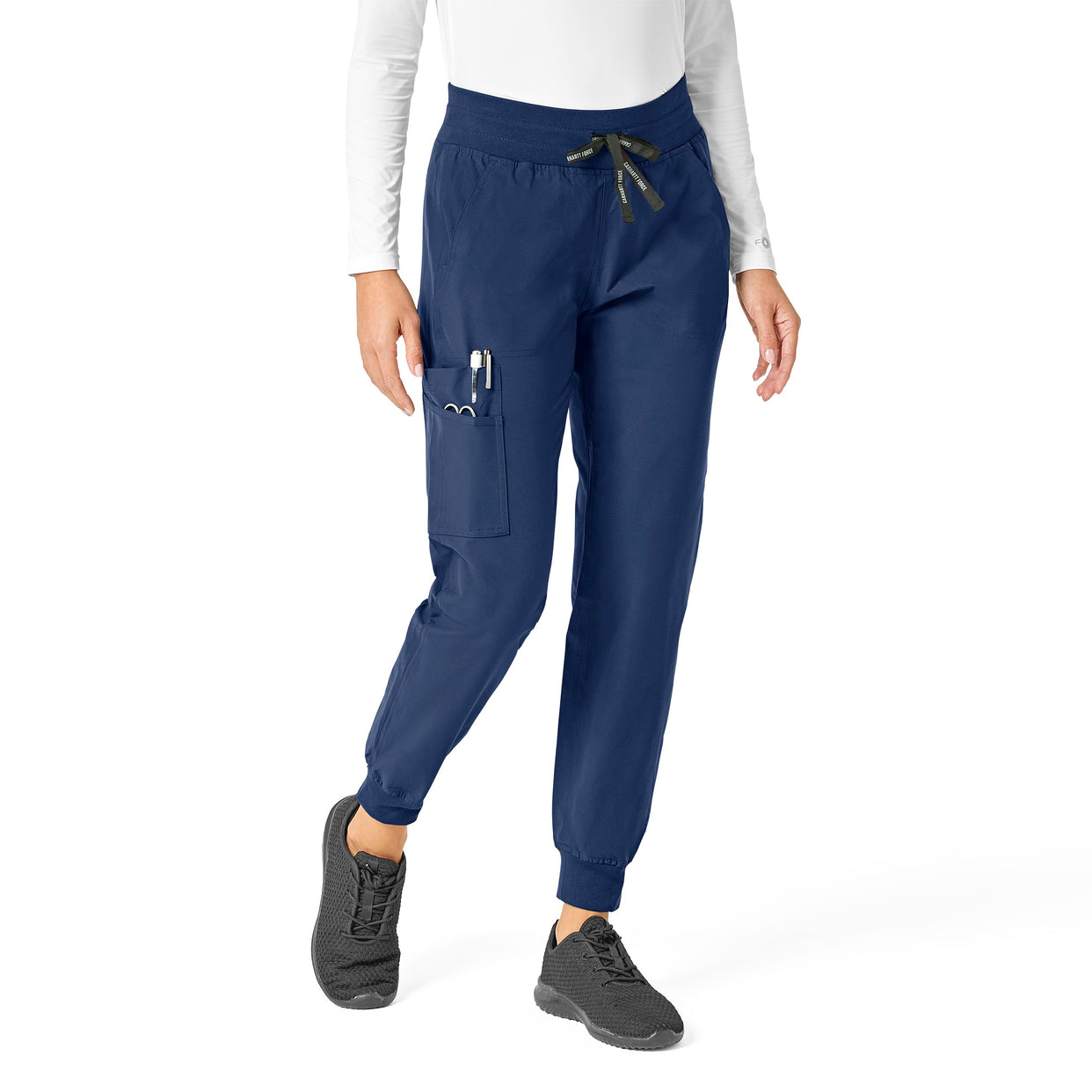 Force Essentials Women's Jogger Scrub Pant Navy side view