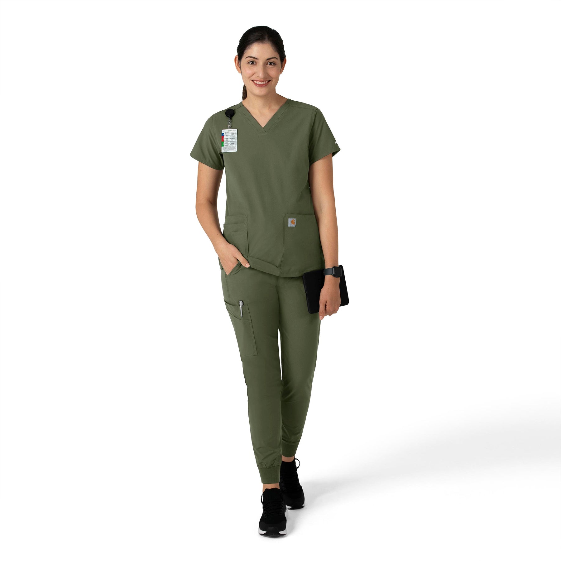 Force Essentials Women's Jogger Scrub Pant Olive full scrub set