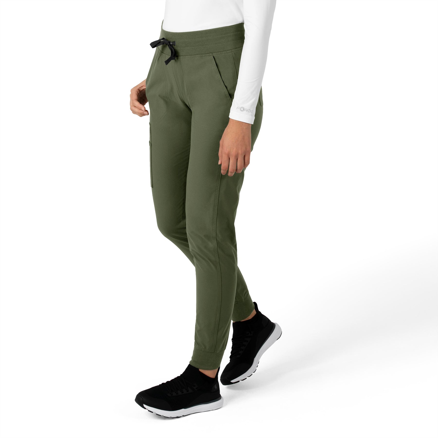 Force Essentials Women's Jogger Scrub Pant Olive side view