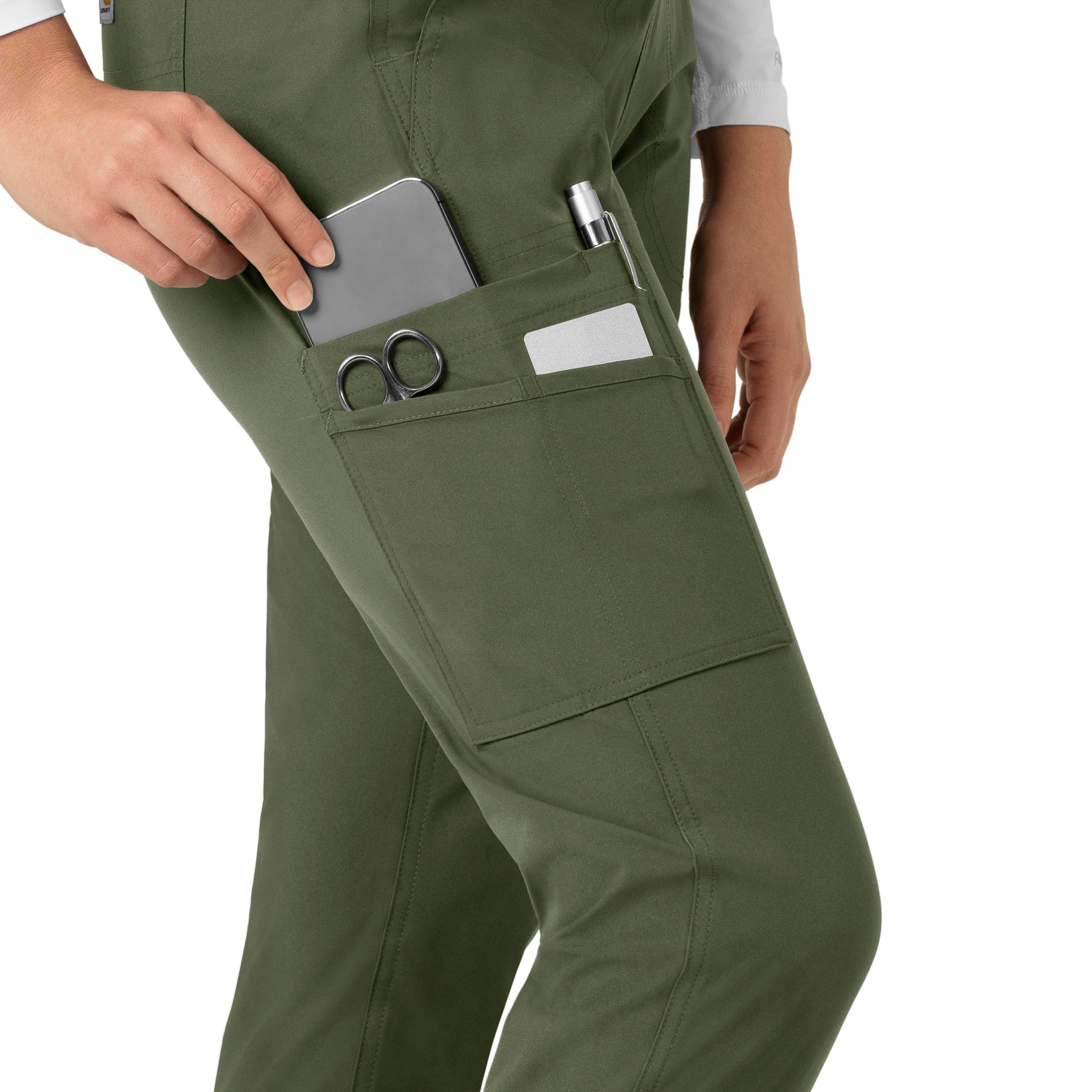 Force Essentials Women's Jogger Scrub Pant Olive side detail 1