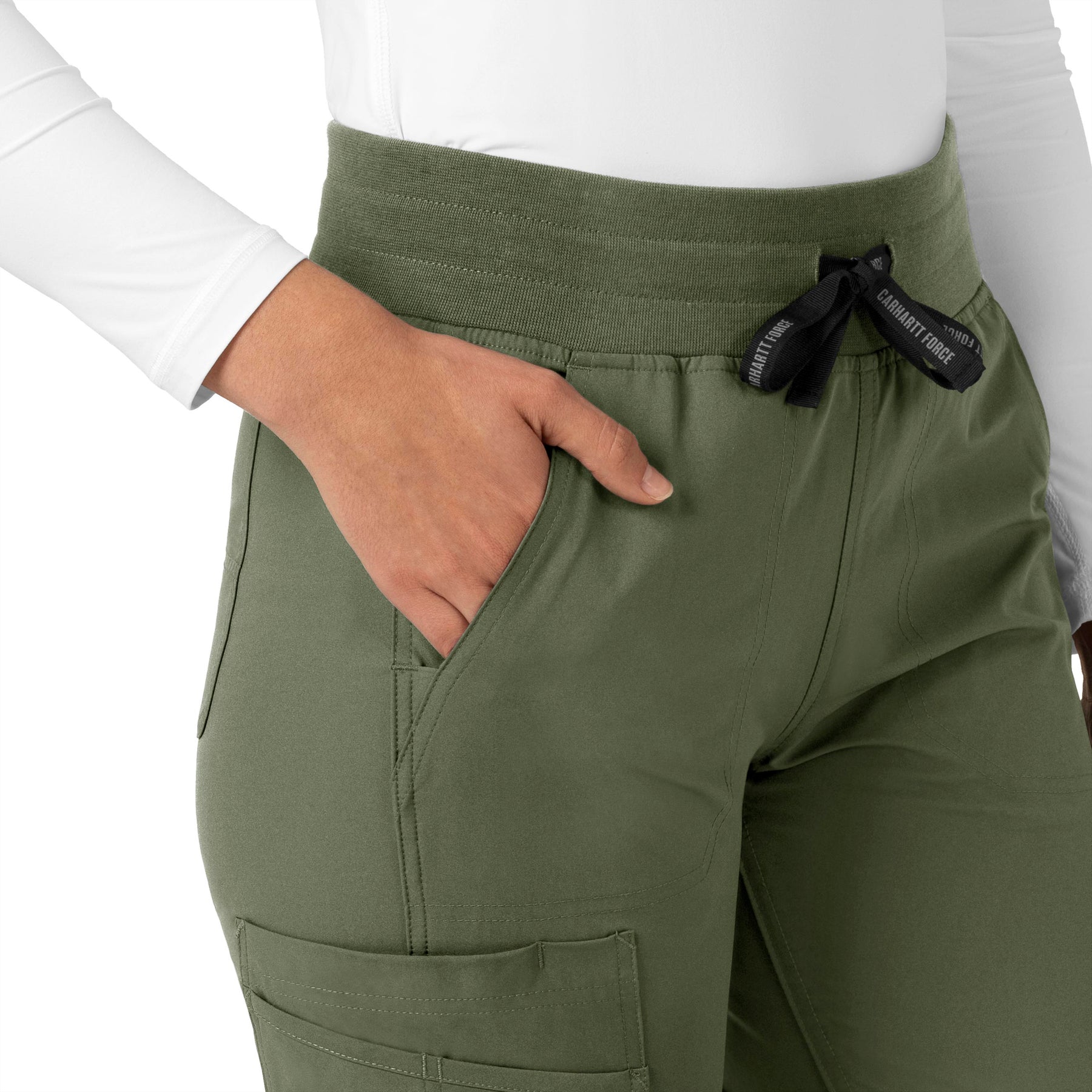 Force Essentials Women's Jogger Scrub Pant Olive side detail 2