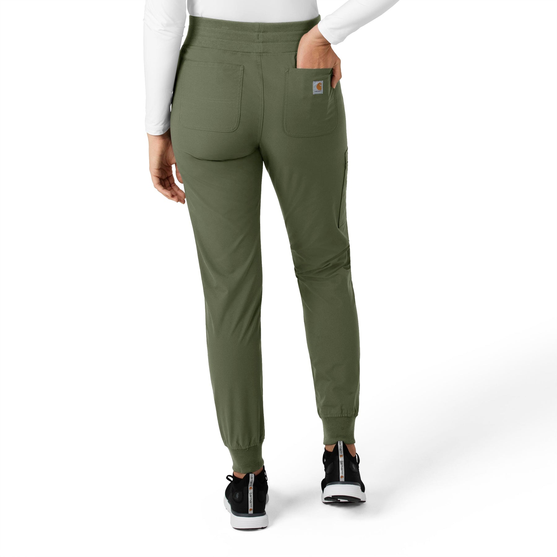 Force Essentials Women's Jogger Scrub Pant Olive back view