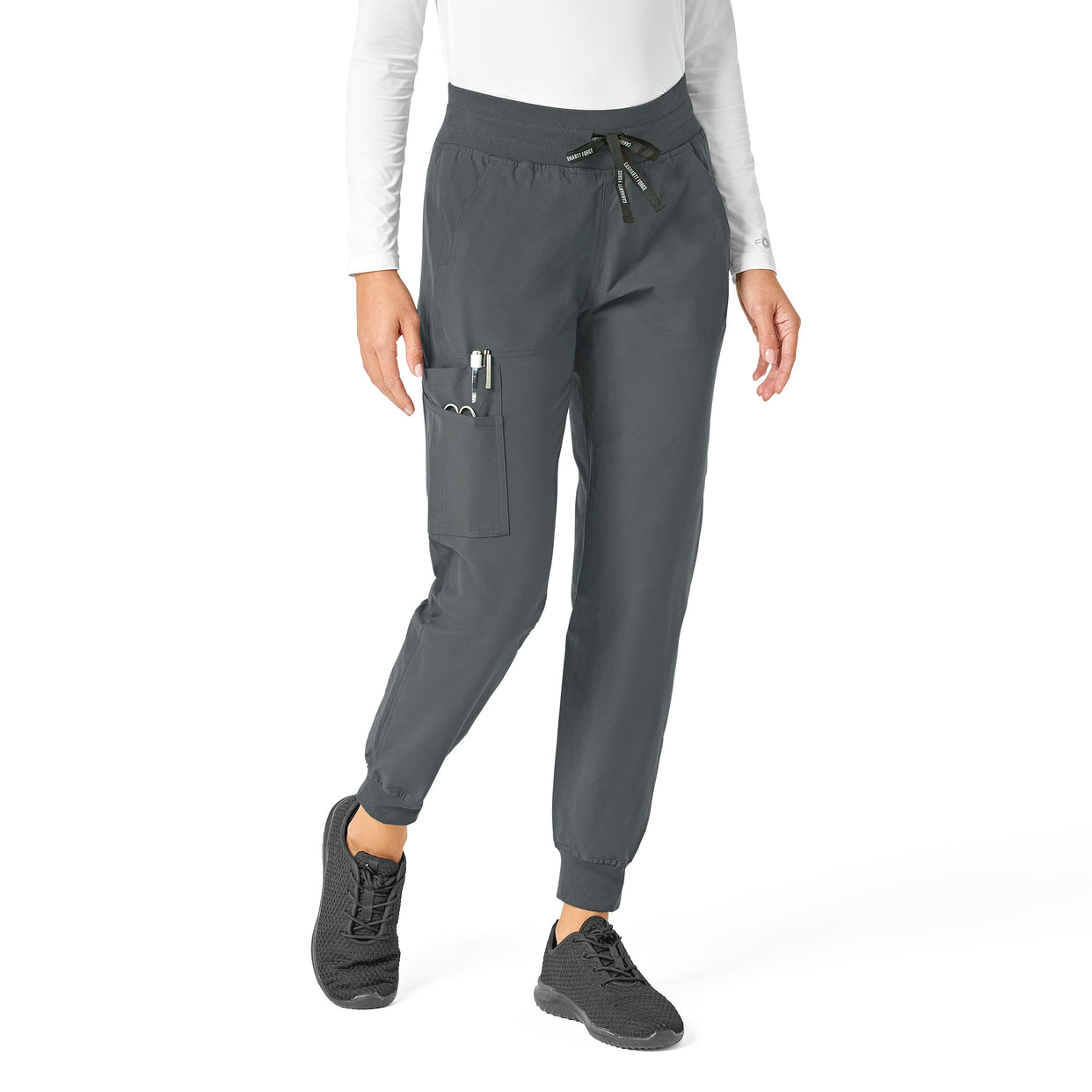 Force Essentials Women's Jogger Scrub Pant Pewter side view