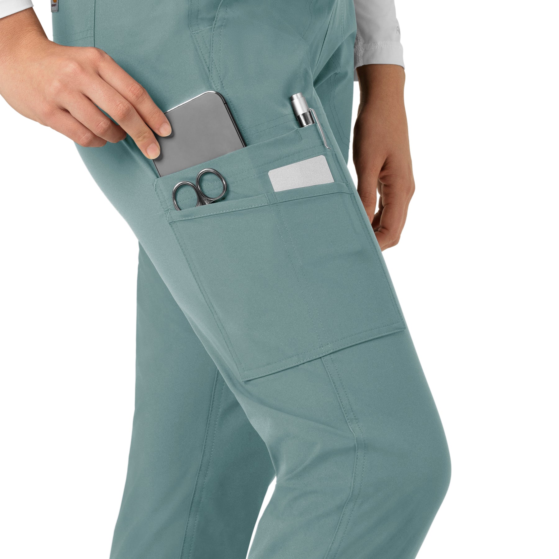Force Essentials Women's Jogger Scrub Pant Summer Blue side detail 1