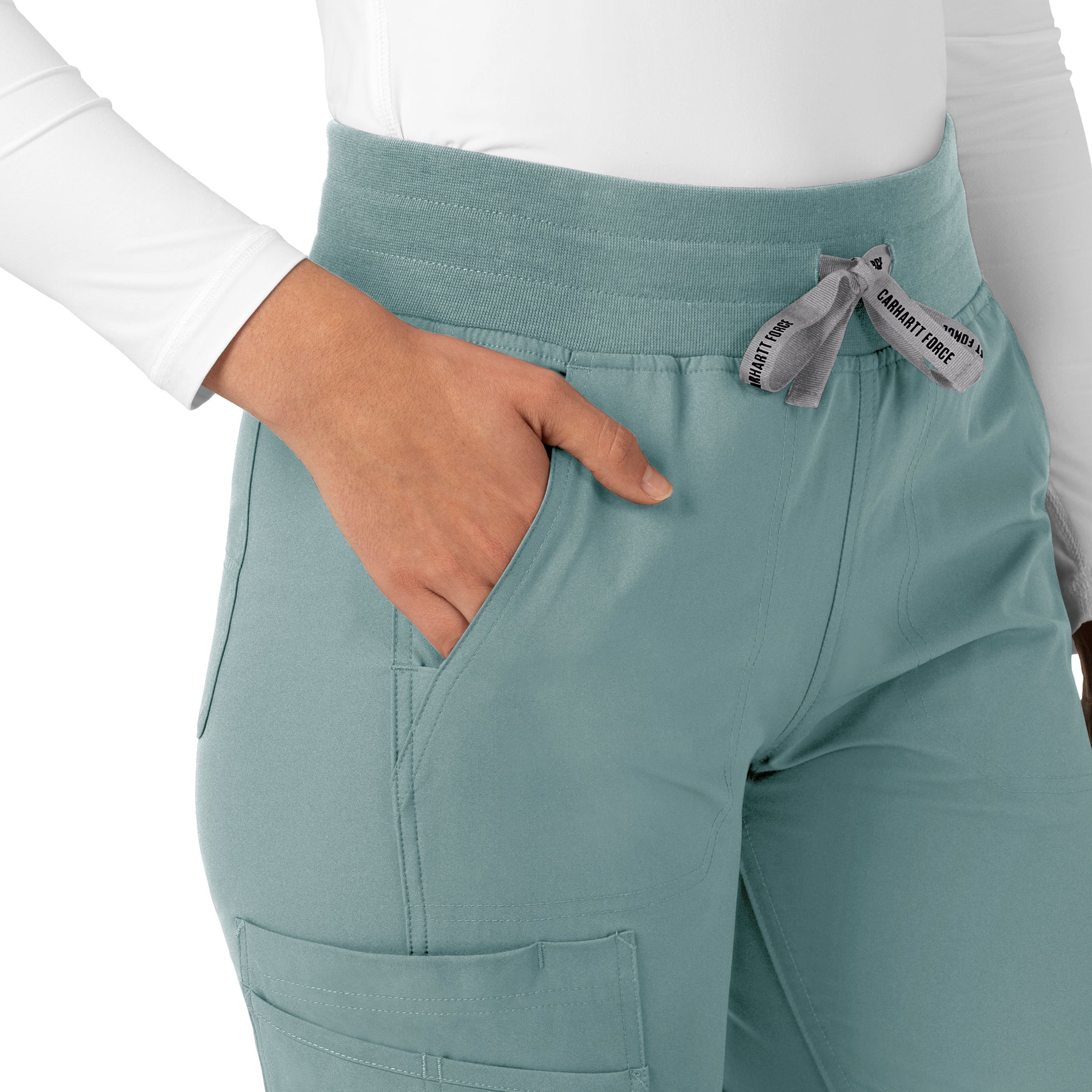 Force Essentials Women's Jogger Scrub Pant Summer Blue side detail 2