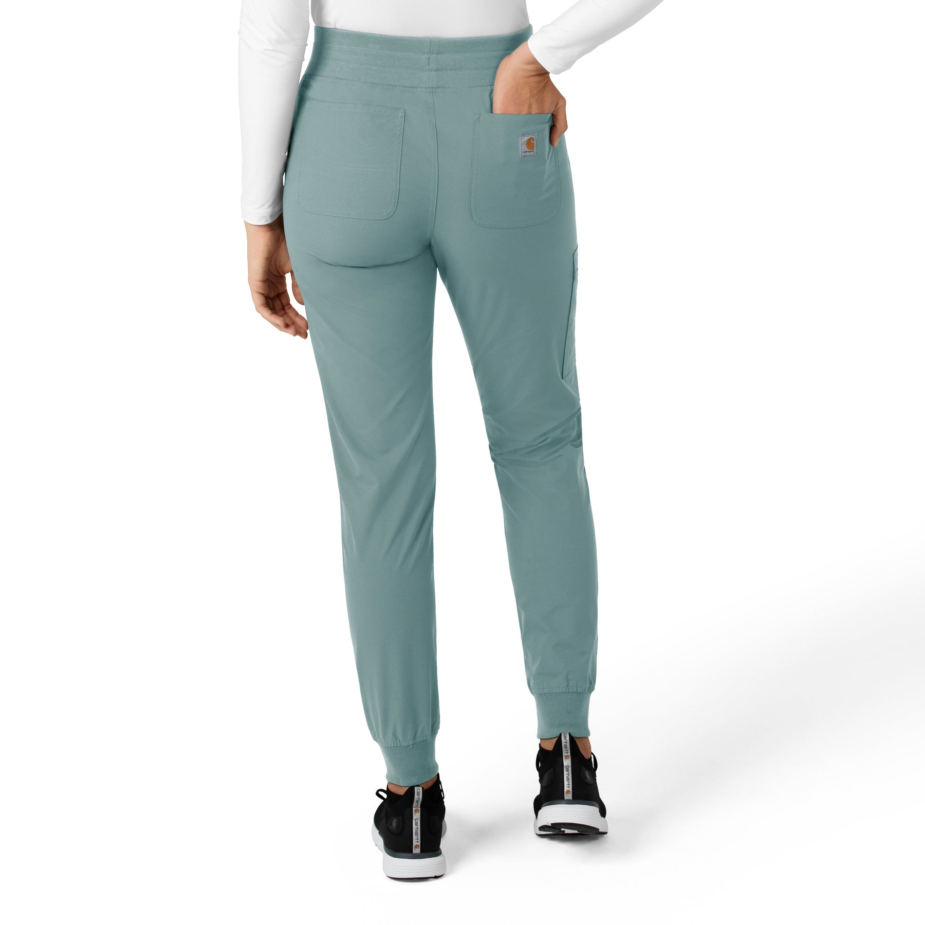 Force Essentials Women's Jogger Scrub Pant Summer Blue back view