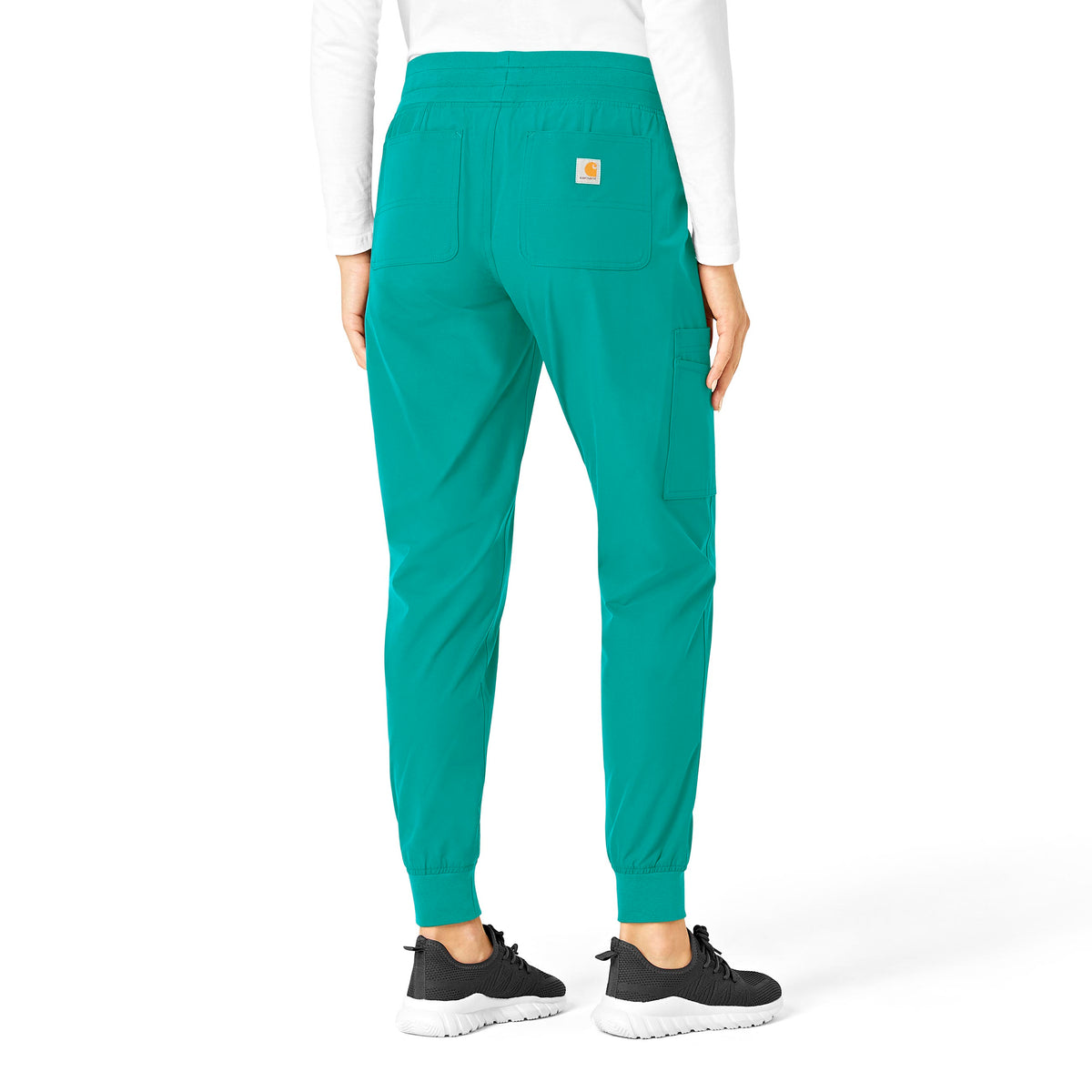 Force Essentials Women's Jogger Scrub Pant Teal Blue back view