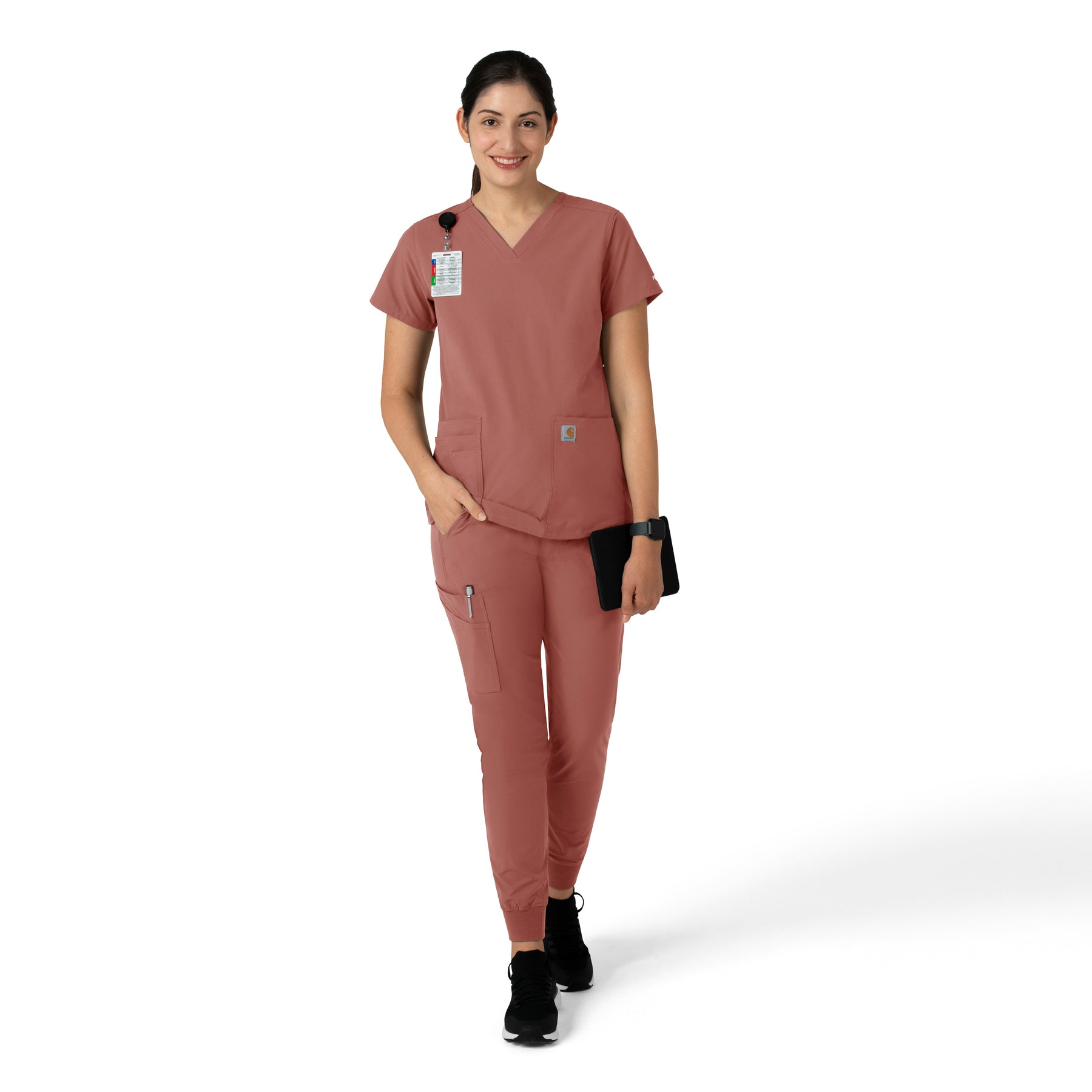 Force Essentials Women's Jogger Scrub Pant Wildrose full scrub set