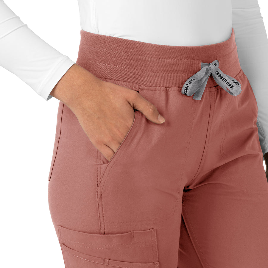 Force Essentials Women's Jogger Scrub Pant Wildrose side detail 2