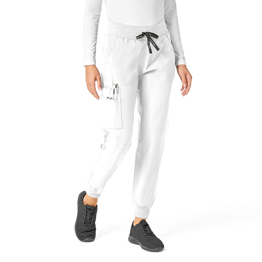 Force Essentials Women's Jogger Scrub Pant White side view