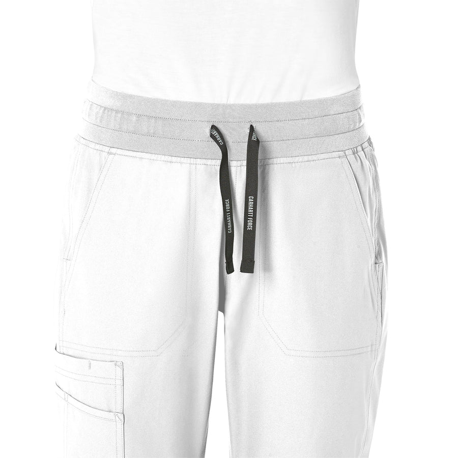 Force Essentials Women's Jogger Scrub Pant White front detail