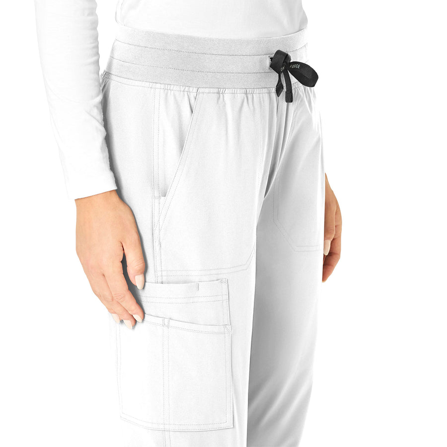 Force Essentials Women's Jogger Scrub Pant White hemline detail