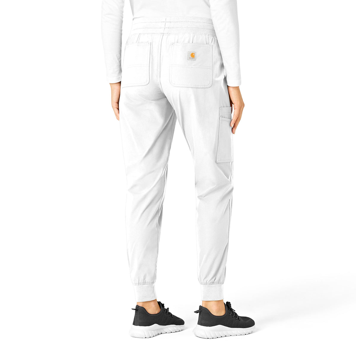 Force Essentials Women's Jogger Scrub Pant White back view