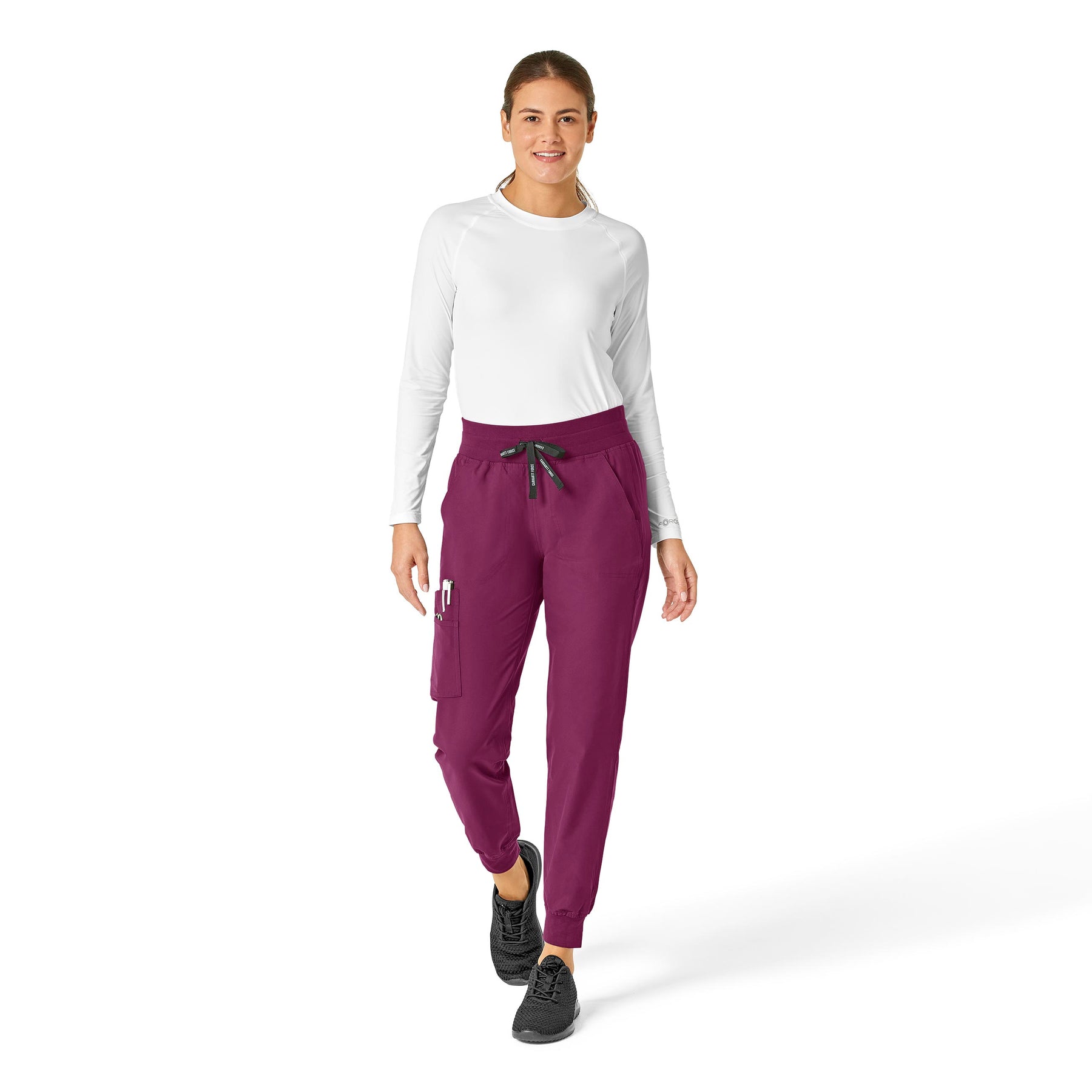 Force Essentials Women's Jogger Scrub Pant Wine full scrub set