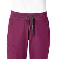 Force Essentials Women's Jogger Scrub Pant Wine front detail