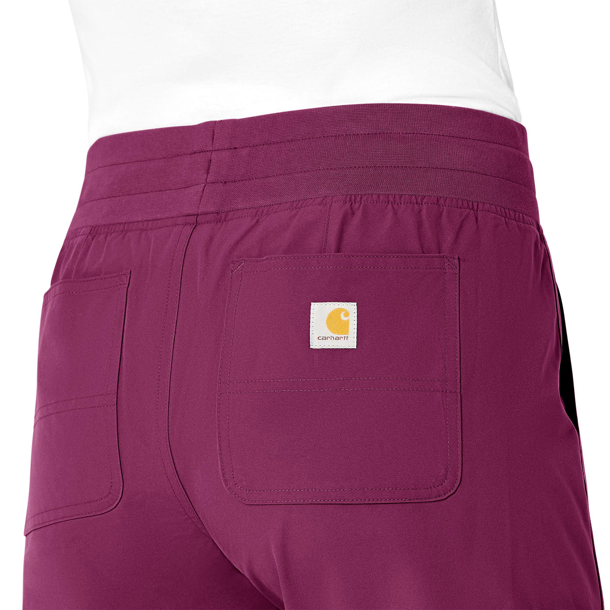 Force Essentials Women's Jogger Scrub Pant Wine side detail 1