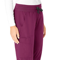 Force Essentials Women's Jogger Scrub Pant Wine hemline detail