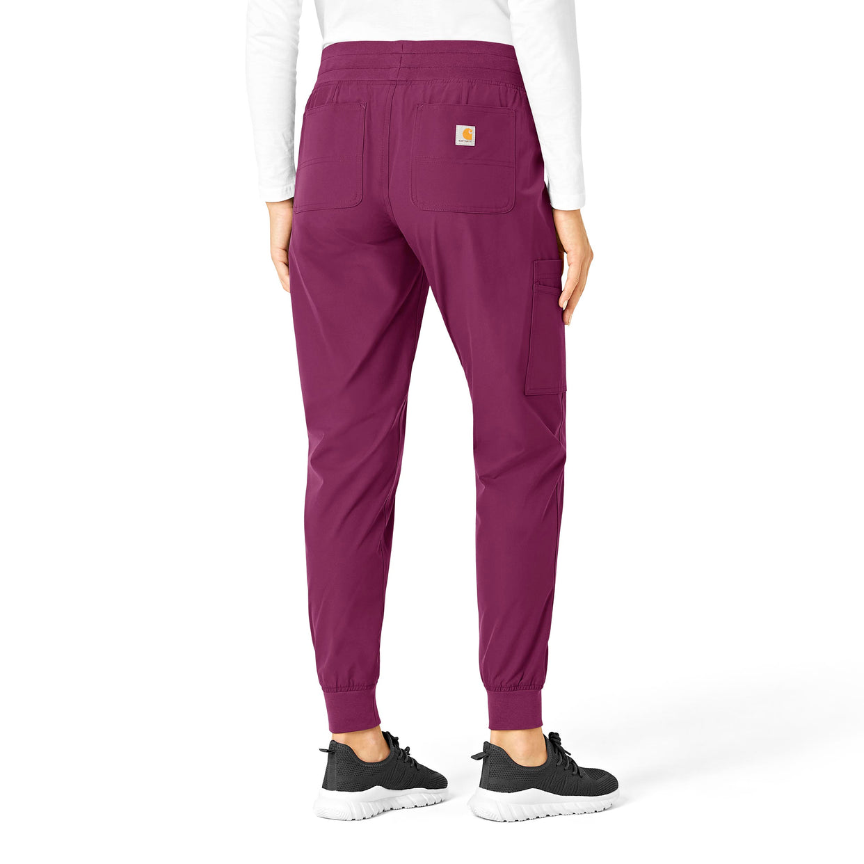 Force Essentials Women's Jogger Scrub Pant Wine back view