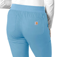 Rugged Flex Ripstop Women's Utility Cargo Scrub Pant Azure Blue back detail