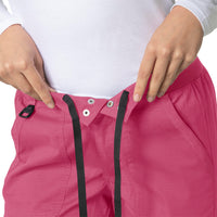 Rugged Flex Ripstop Women's Utility Cargo Scrub Pant Fuschia Red side detail 1