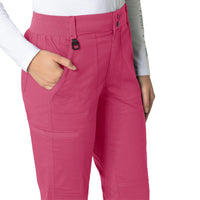 Rugged Flex Ripstop Women's Utility Cargo Scrub Pant Fuschia Red side detail 2