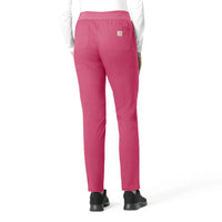 Rugged Flex Ripstop Women's Utility Cargo Scrub Pant Fuschia Red back view