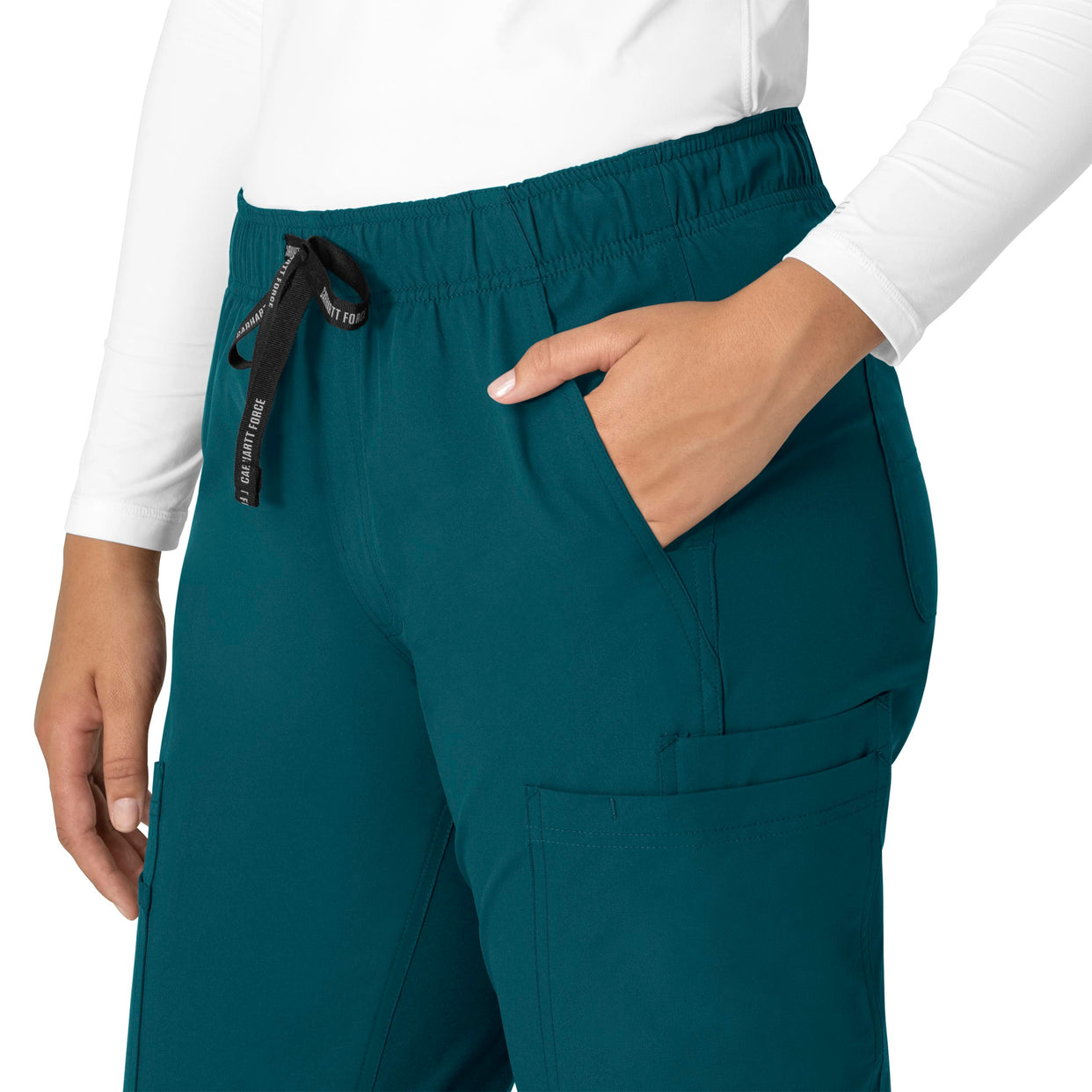 Force Essentials Women's Straight Leg Scrub Pant Caribbean Blue side detail 1