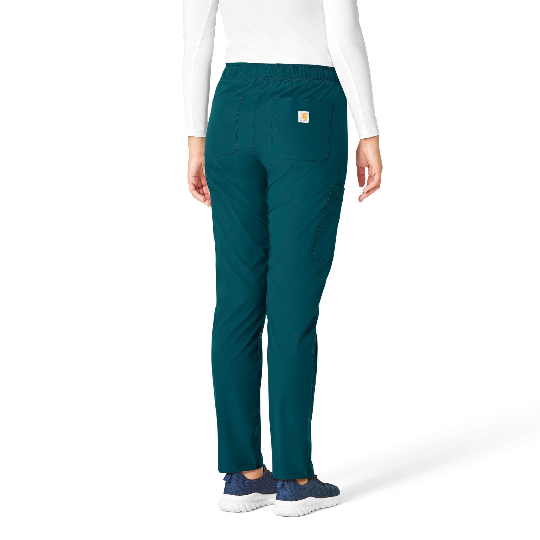 Force Essentials Women's Straight Leg Scrub Pant Caribbean Blue back view