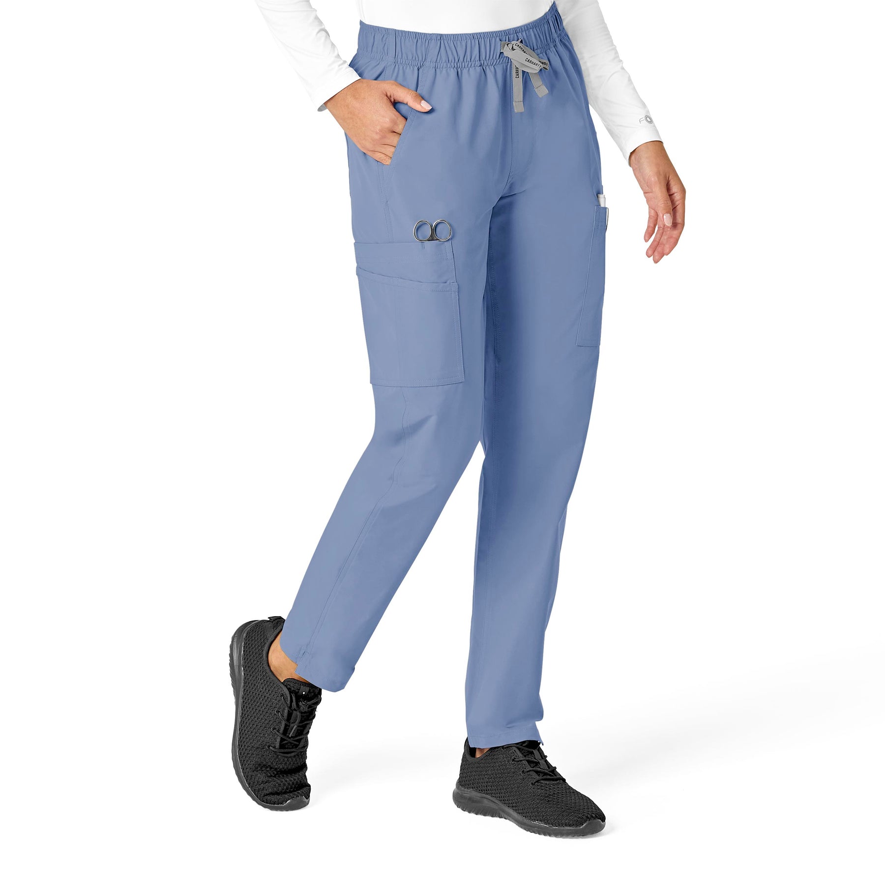 Force Essentials Women's Straight Leg Scrub Pant Ceil Blue side view