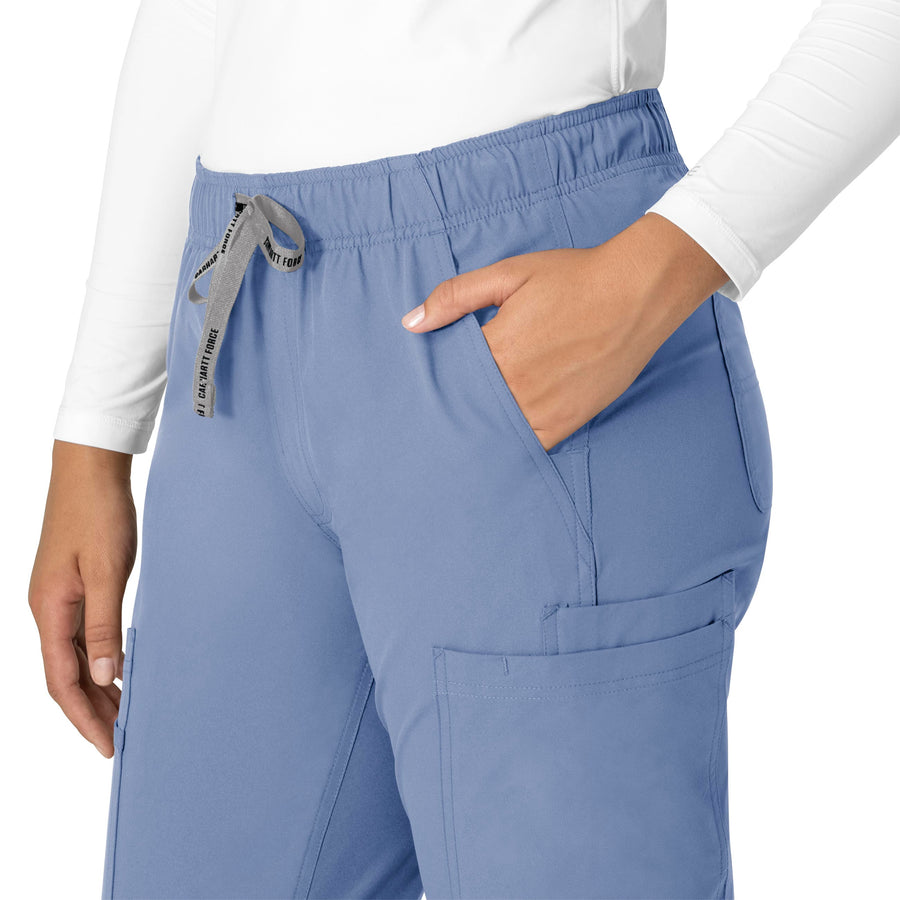 Force Essentials Women's Straight Leg Scrub Pant Ceil Blue side detail 1