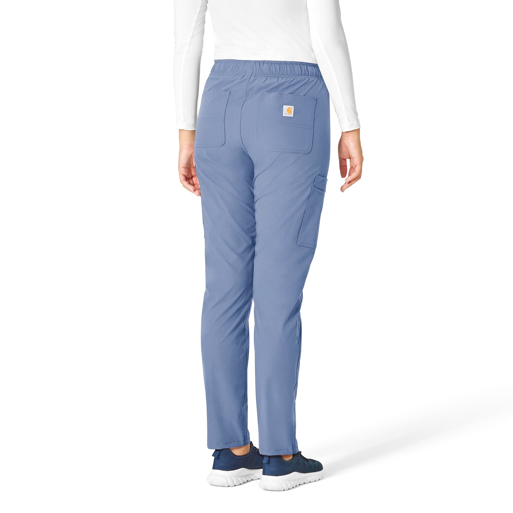 Force Essentials Women's Straight Leg Scrub Pant Ceil Blue back view