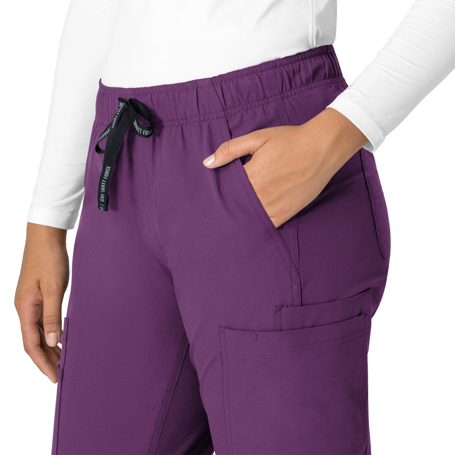 Force Essentials Women's Straight Leg Scrub Pant Eggplant side detail 1