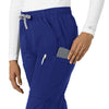 Force Essentials Women's Straight Leg Scrub Pant Galaxy Blue front detail